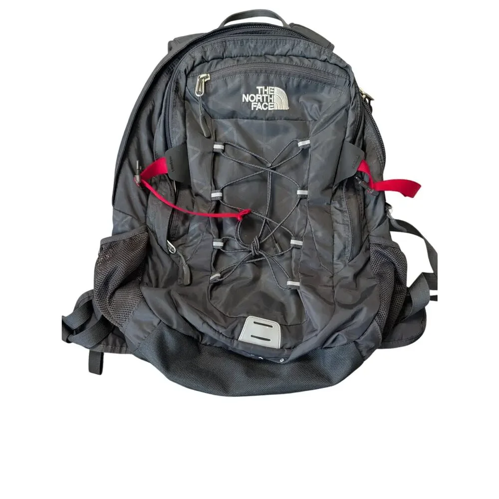 The North Face Borealis Backpack Unisex Large Gray Red Hiking School Travel Bag